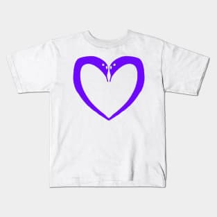 Worm On A String Heart Purple Kids T-Shirt